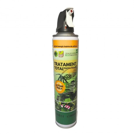 Pestmaster Spray actiune tripla, tratament total pentru plante: Insecticid, Fungicid, Acaricid, 400ml.