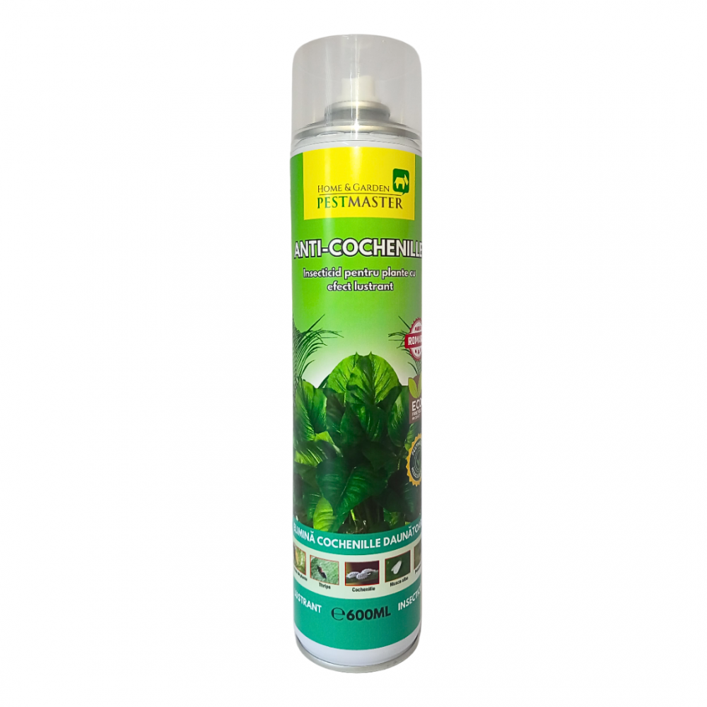 Pestmaster, spray anti-cochenille, insecticid pentru plante cu efect lustrant, 600ml.