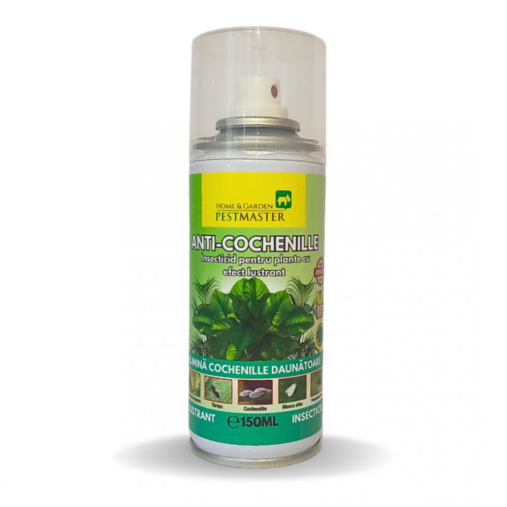 Pestmaster, spray anti-cochenille, insecticid pentru plante cu efect lustrant, 150ml.