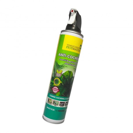 Pestmaster, spray anti-cochenille, insecticid pentru plante cu efect lustrant, 400ml.