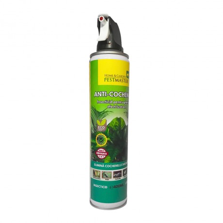 Pestmaster, spray anti-cochenille, insecticid pentru plante cu efect lustrant, 400ml.